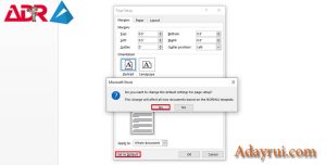 thiết lập mặc định căn lề trong Word