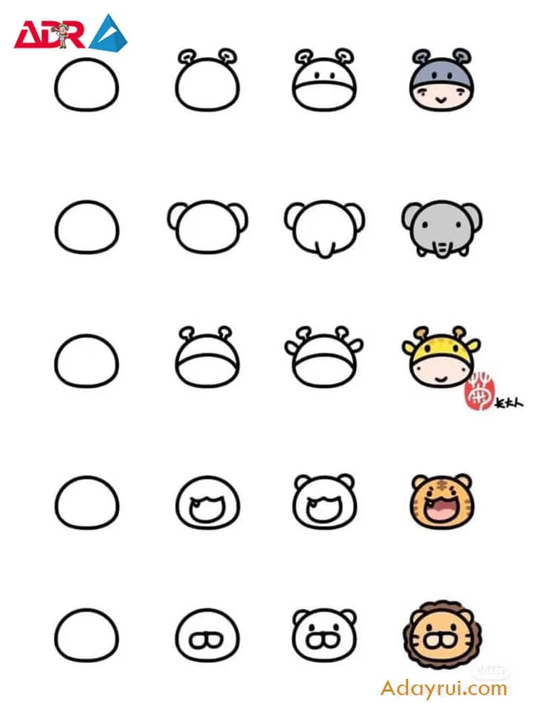 Huong dan ve con vat cute don gian 9 1