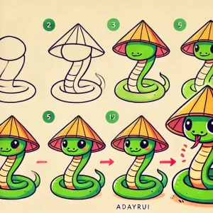 chú rắn đội nón lá đáng yêu