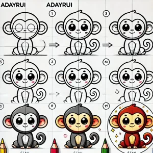 hướng dẫn vẽ con khỉ đơn giản