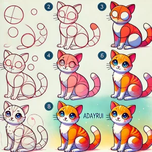 vẽ chú mèo đơn giản