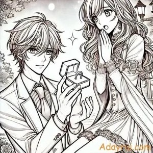 tranh tô màu anime cute