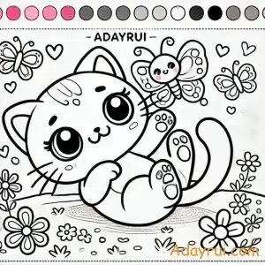 tranh tô màu con mèo đáng yêu