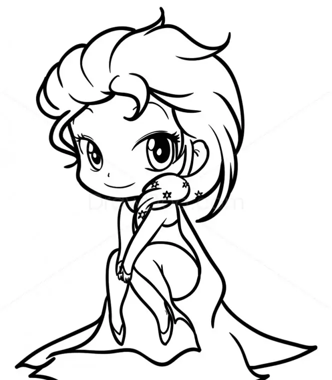 Hinh to mau cong chua Elsa chibi de thuong 1 1