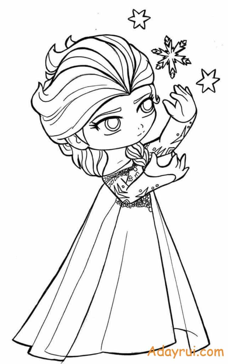 Hinh to mau cong chua Elsa chibi de thuong 3 1