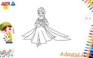 tranh tô màu công chúa Elsa
