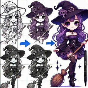 Cách vẽ anime chibi nữ