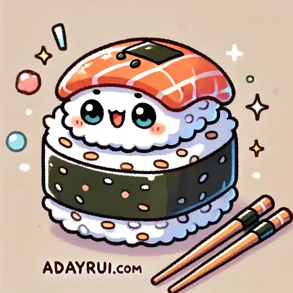 Vẽ Hình Đồ Ăn Chibi Cute – Tạo Niềm Vui Từ Những Nét Vẽ 11 Sushi-Chibi