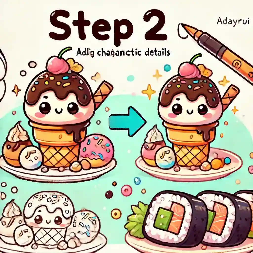 Vẽ Hình Đồ Ăn Chibi Cute – Tạo Niềm Vui Từ Những Nét Vẽ 5 Them-Chi-Tiet-Dac-Trung-Cua-Mon-An