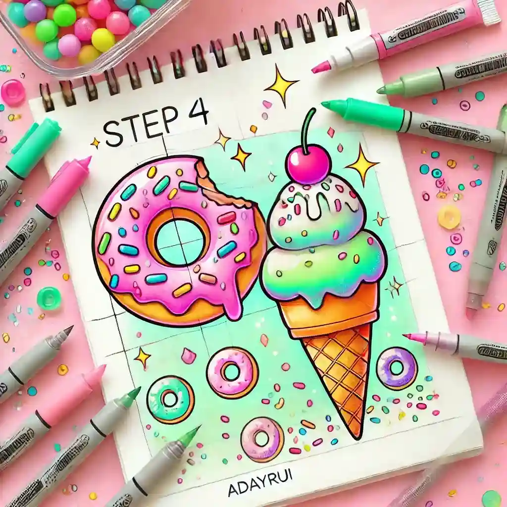 Vẽ Hình Đồ Ăn Chibi Cute – Tạo Niềm Vui Từ Những Nét Vẽ 7 To-Dam-Duong-Net-va-To-Mau-1