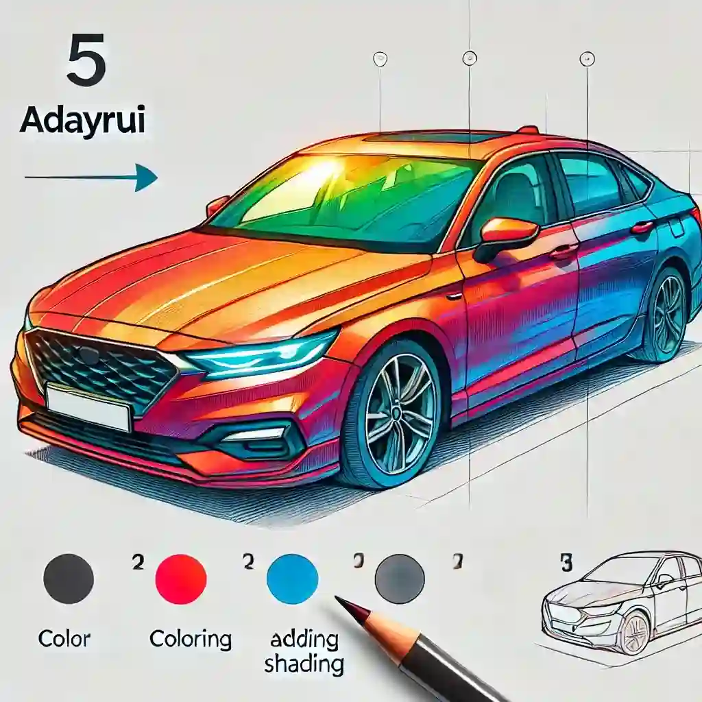 Cách Vẽ Ô Tô Đơn Giản Từng Bước Cho Người Mới Bắt Đầu 8 To-Mau-va-Tao-Hieu-Ung-Bong-Do