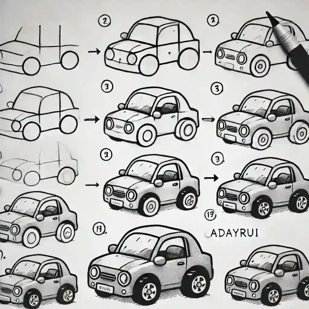 Cách Vẽ Ô Tô Đơn Giản Từng Bước Cho Người Mới Bắt Đầu 10 huong dan ve o to don gian Adayrui 3 1