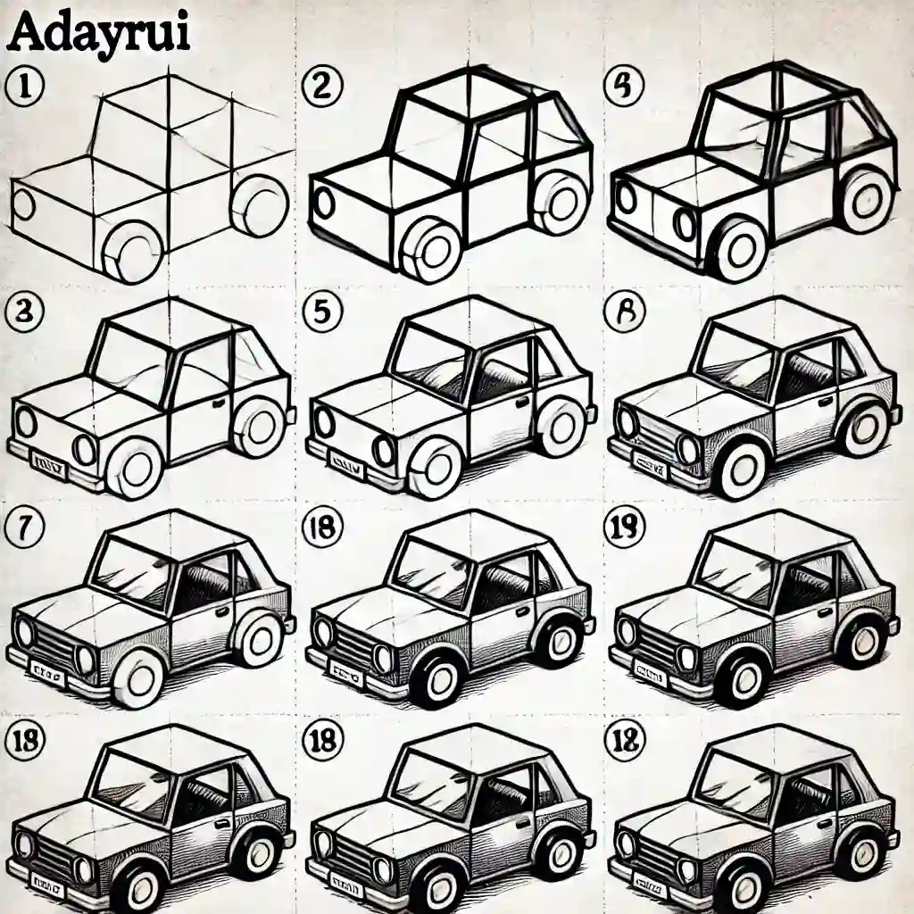 Cách Vẽ Ô Tô Đơn Giản Từng Bước Cho Người Mới Bắt Đầu 11 huong dan ve o to don gian Adayrui 4 1