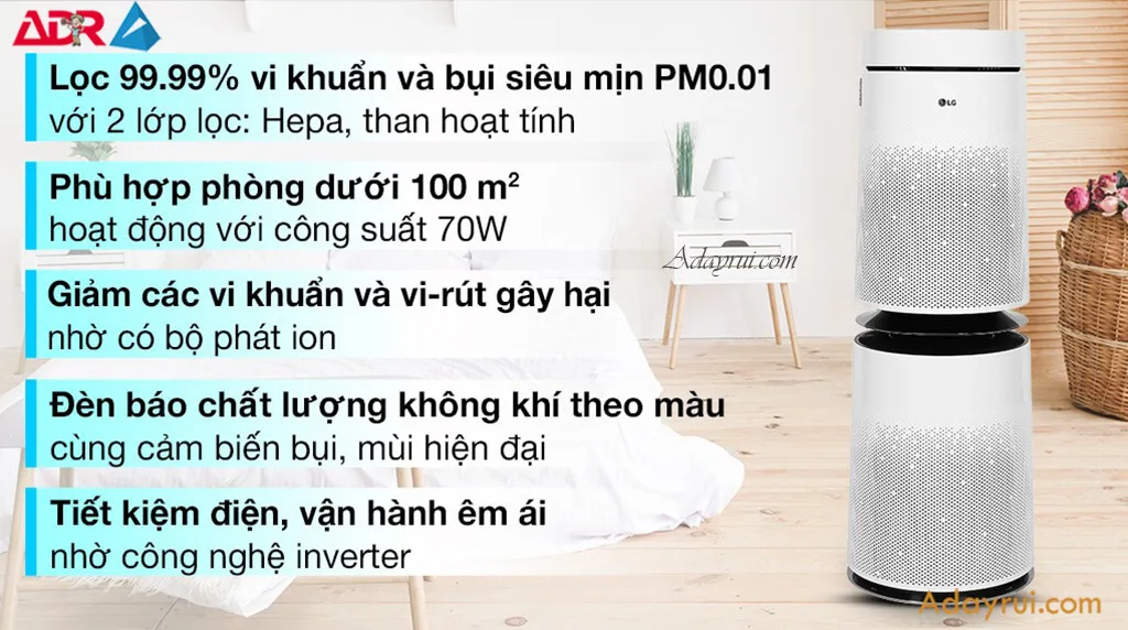 Các công nghệ nổi bật trên máy lọc không khí chính hãng LG