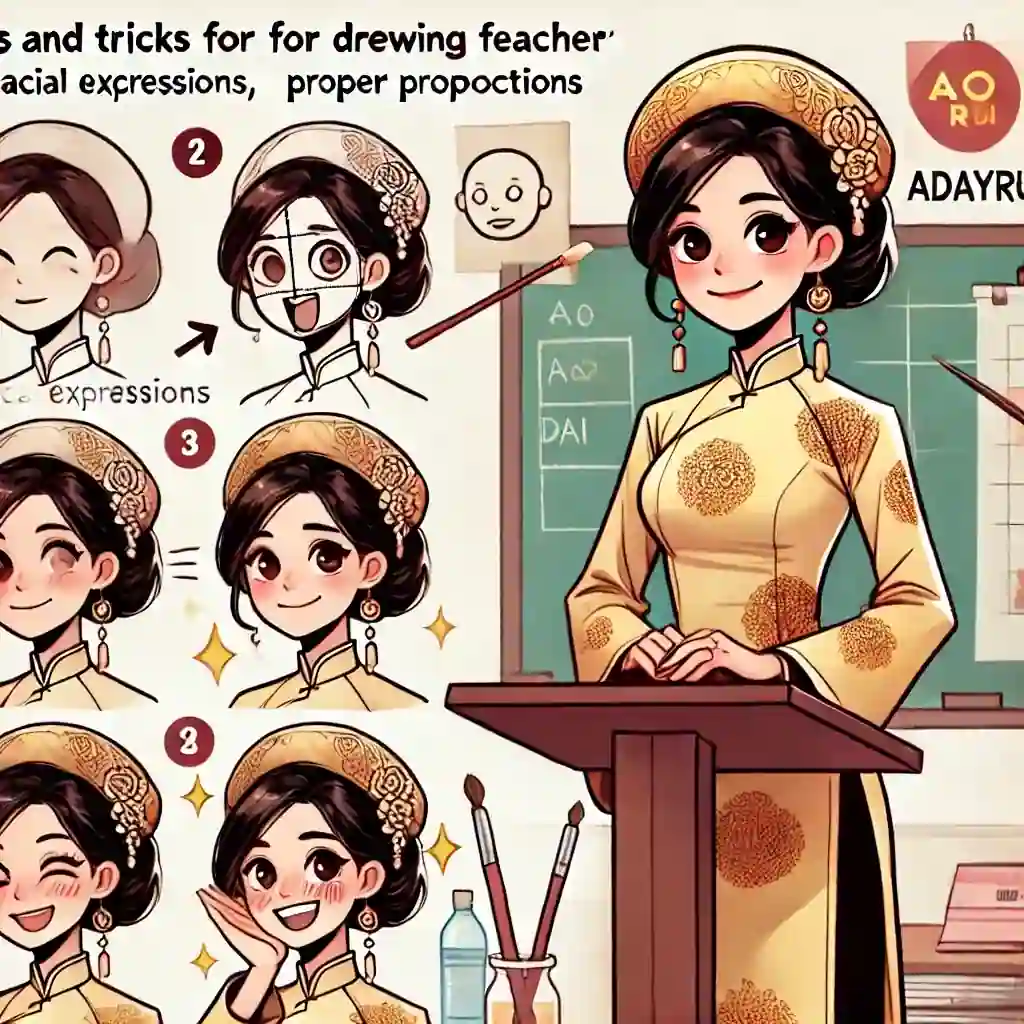 Hướng Dẫn Vẽ Cô Giáo Đơn Giản Và Chi Tiết Cho Người Mới 7 Nhung-Luu-Y-Va-Meo-Ve-Co-Giao-Dep-Hon