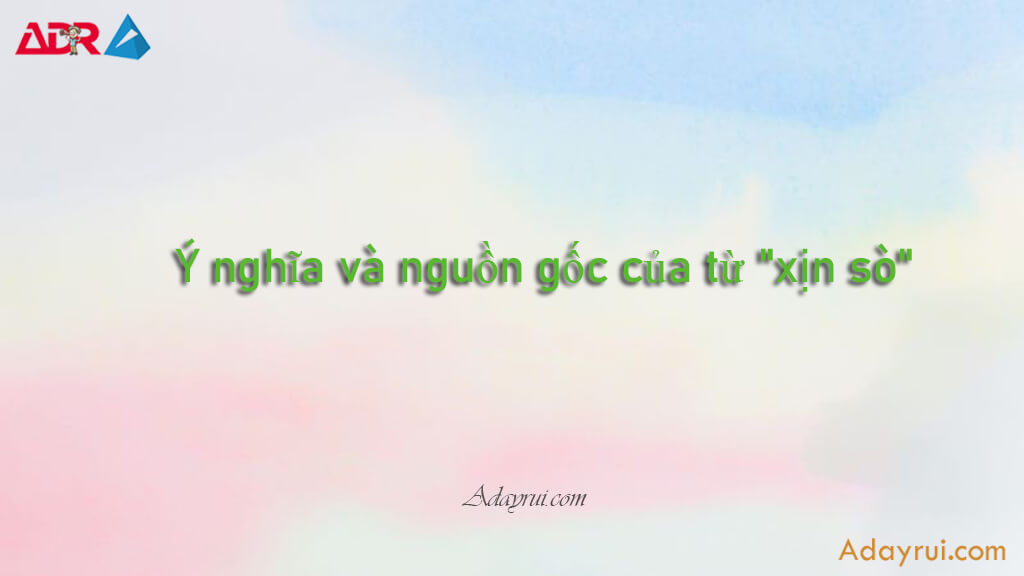 Ý nghĩa và nguồn gốc của từ xịn sò