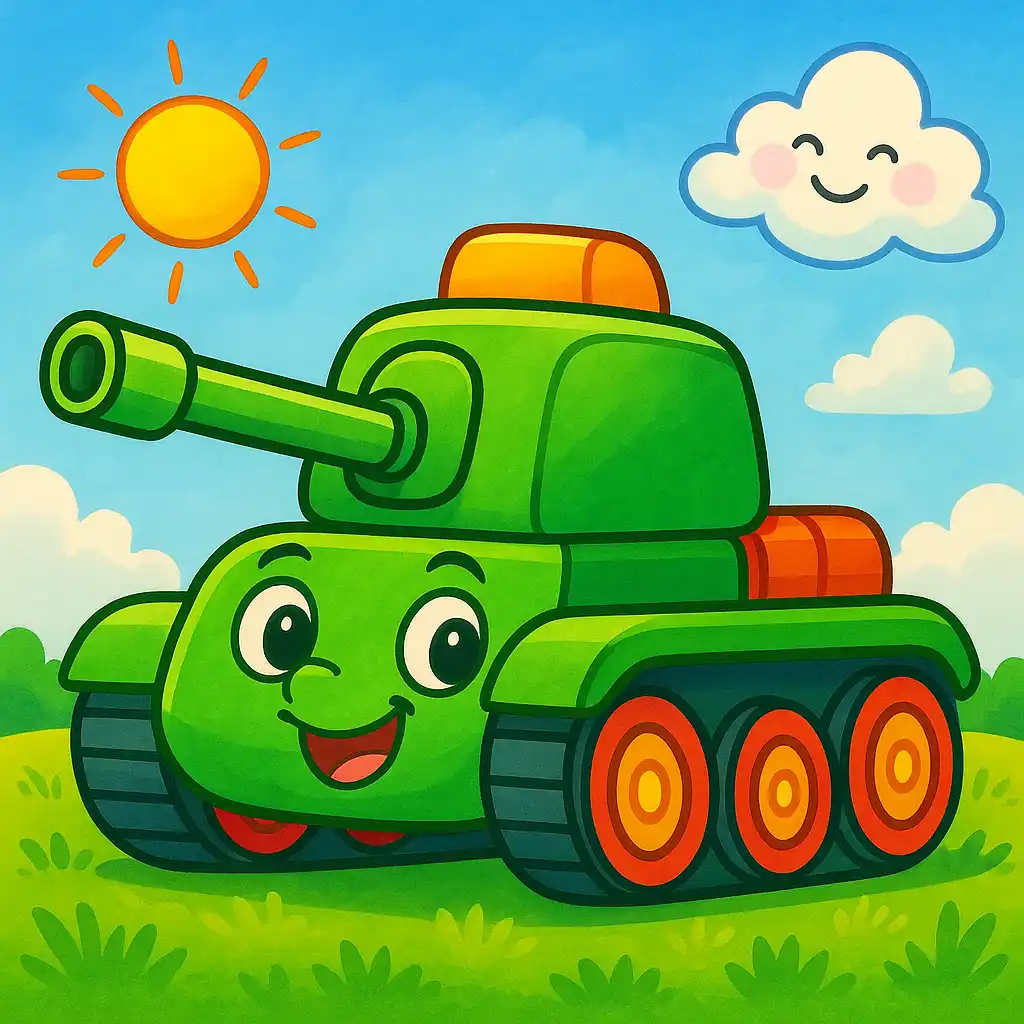 Bộ Tranh Tô Màu Xe Tăng Cực Đẹp Dành Cho Bé 4 Bức tranh tô màu hoàn thiện chiếc xe tăng với màu sắc đẹp