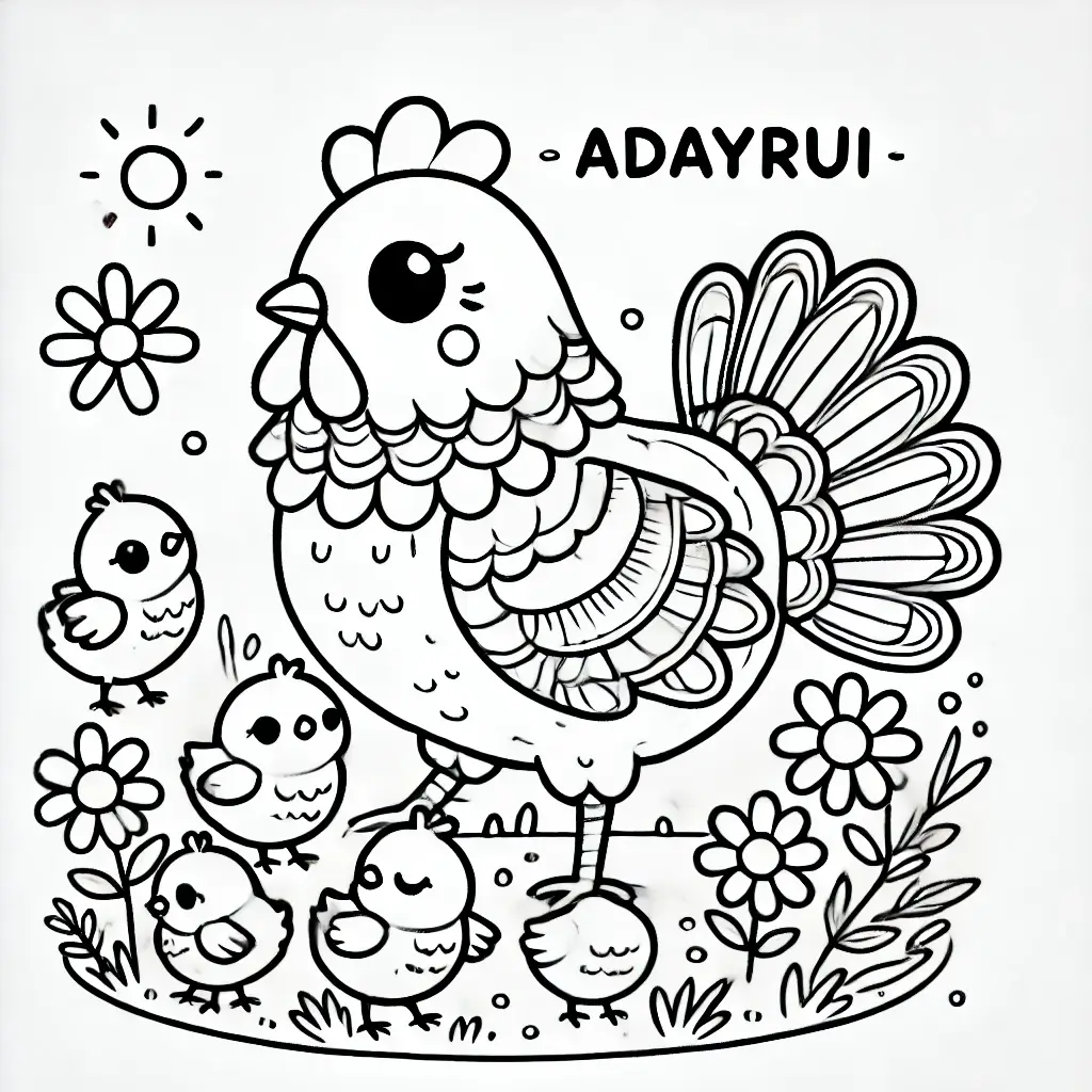 tranh to mau con ga Adayrui 3