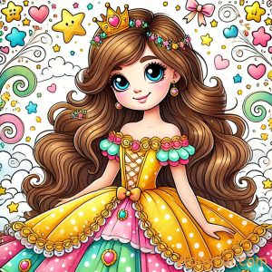 Hướng dẫn tô màu tranh công chúa chi tiết