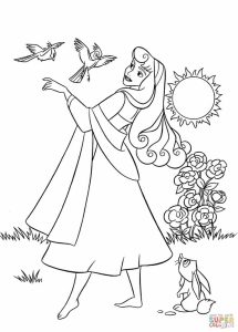 tranh tô màu Aurora - adayrui