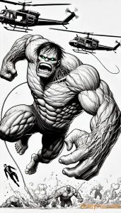 tranh tô màu Hulk - tranh tô màu siêu nhân Malver