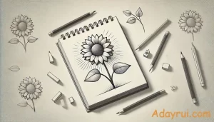 Tranh mẫu vẽ hoa hướng dương bằng bút chì đẹp