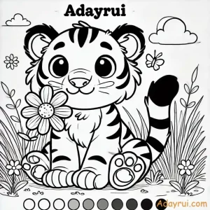 Tranh tô màu con hổ trong rừng
