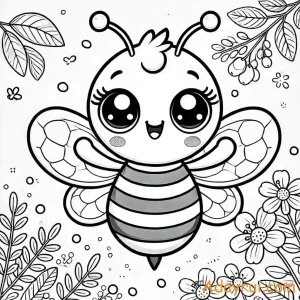 Tranh Tô Màu Con Ong Dễ Thương Cho Bé (Miễn Phí Tải Về) 37 Tranh tô màu con ong đơn giản và đáng yêu