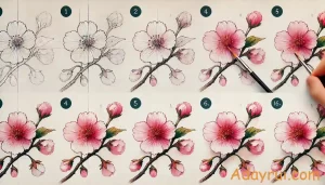 Vẽ Hoa Anh Đào Bằng Màu Nước: Cách Tái Hiện Sắc Xuân Đầy Cảm Xúc 71 vẽ hoa anh đào bằng màu nước