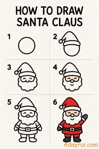 Cách Vẽ Ông Già Noel Đơn Giản – Hướng Dẫn Từng Bước Dễ Hiểu Cho Mọi Người 9 Hướng dẫn vẽ ông già Noel đơn giản từng bước, dễ hiểu cho bé.