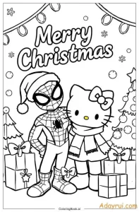 Top 10 Tranh Tô Màu Spider-Man Chibi Đáng Yêu Cho Bé Tập Tô 29 Tranh Spider-Man chibi đang đón sinh nhật với bánh kem, bóng bay và quà tặng.