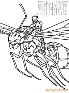 Tranh Tô Màu Ant-Man – Bé Cùng Người Kiến Du Hành Trong Thế Giới Siêu Nhỏ! 23 Nhân vật Ant-Man cưỡi trên lưng một chú kiến khổng lồ – chi tiết quen thuộc từ phim.