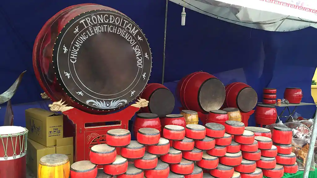 Trống Đọi Tam dùng trong lễ hội Tịch điền